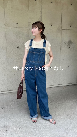 「DHOLIC（ディーホリック）のアイテム（オールインワン・サロペット）」を使った、りんさん（レディース・161cm）の夏コーディネート