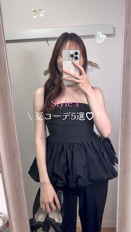 「アイテム（ヘアピン）」を使った、Momoさん（レディース・153cm）の春コーディネート
