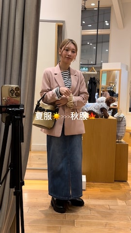 「アイテム（レインシューズ）」を使った、Maikaさん（レディース・163cm）の秋コーディネート