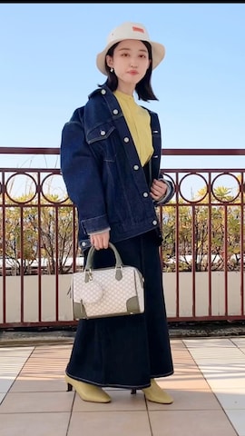 「アイテム（ボストンバッグ）」を使った、saho(低身長コーデ)さん（レディース・150cm・10代）の春コーディネート