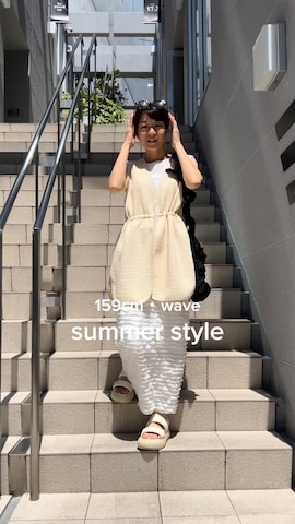 「アイテム（カードケース）」を使った、ayaさん（レディース・159cm）の春コーディネート