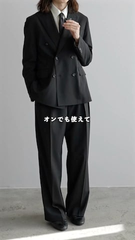 スーツセットを使ったれいたさんのファッション動画