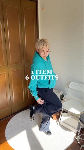 「アイテム（パーカー）」を使った、きよさん（メンズ・157cm）の冬コーディネート