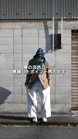 「アイテム（パーカー）」を使った、soshunさん（メンズ・169cm）の春コーディネート