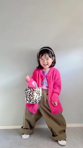 「アイテム（ポロシャツ）」を使った、いちふぅ姉妹さん（キッズ・120cm）の秋コーディネート