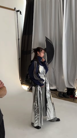 「アイテム（ワンピース/ドレス、シルバー系）」を使った、a n nさん（レディース・157cm）の冬コーディネート