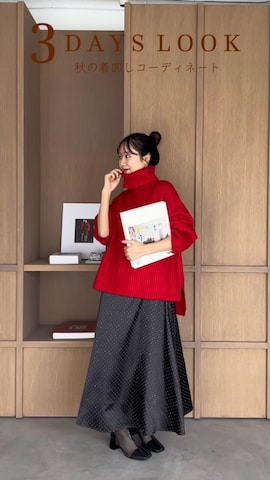 「クリスマスコーデ」｜「アイテム（ワンピース/ドレス）」を使った、a n nさん（レディース・158cm）の秋コーディネート