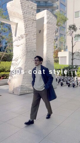 THE SHOP TK のチェスターコートを使ったおひげめがね。さんのファッション動画