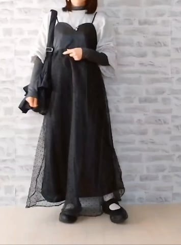 しまむらのワンピースを使ったrinrisoraさんのファッション動画