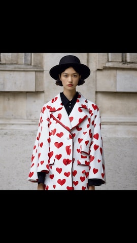 「アイテム（スーツジャケット、レッド系）」を使った、AIFASHIONさん（レディース・168cm）の冬コーディネート