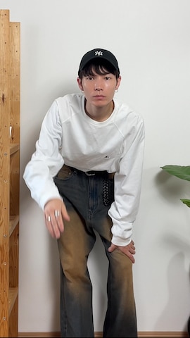 「Starting Over（スターティングオーバー）のアイテム（デニムパンツ）」を使った、Tsuguya/KwonSayaさん（メンズ・175cm）の夏コーディネート