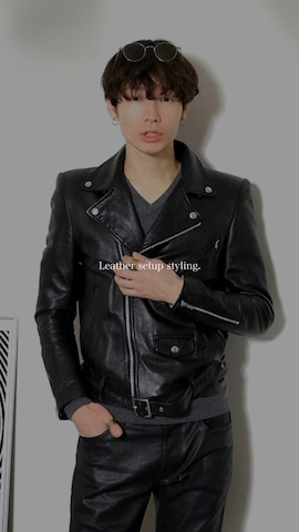 ライダースジャケットを使ったTsuguya/KwonSayaさんのファッション動画