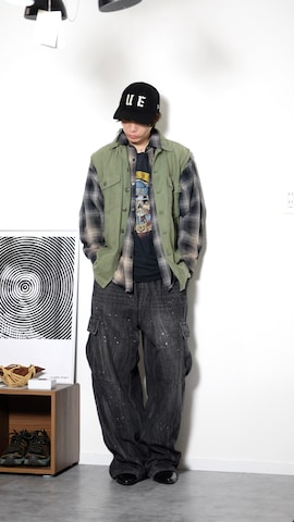 「Bleme（ブレム）のアイテム（デニムパンツ）」を使った、Tsuguya/KwonSayaさん（メンズ・175cm）の春コーディネート