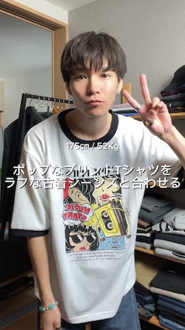 「Starting Over（スターティングオーバー）のアイテム（Tシャツ/カットソー）」を使った、Tsuguya/KwonSayaさん（メンズ・175cm）の夏コーディネート