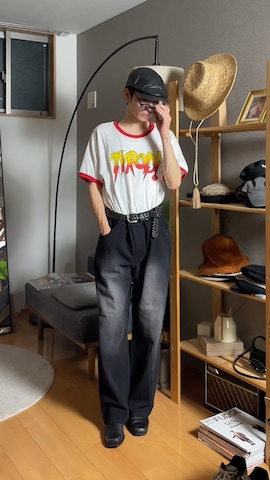 「Starting Over（スターティングオーバー）のアイテム（デニムパンツ）」を使った、Tsuguya/KwonSayaさん（メンズ・175cm）の夏コーディネート