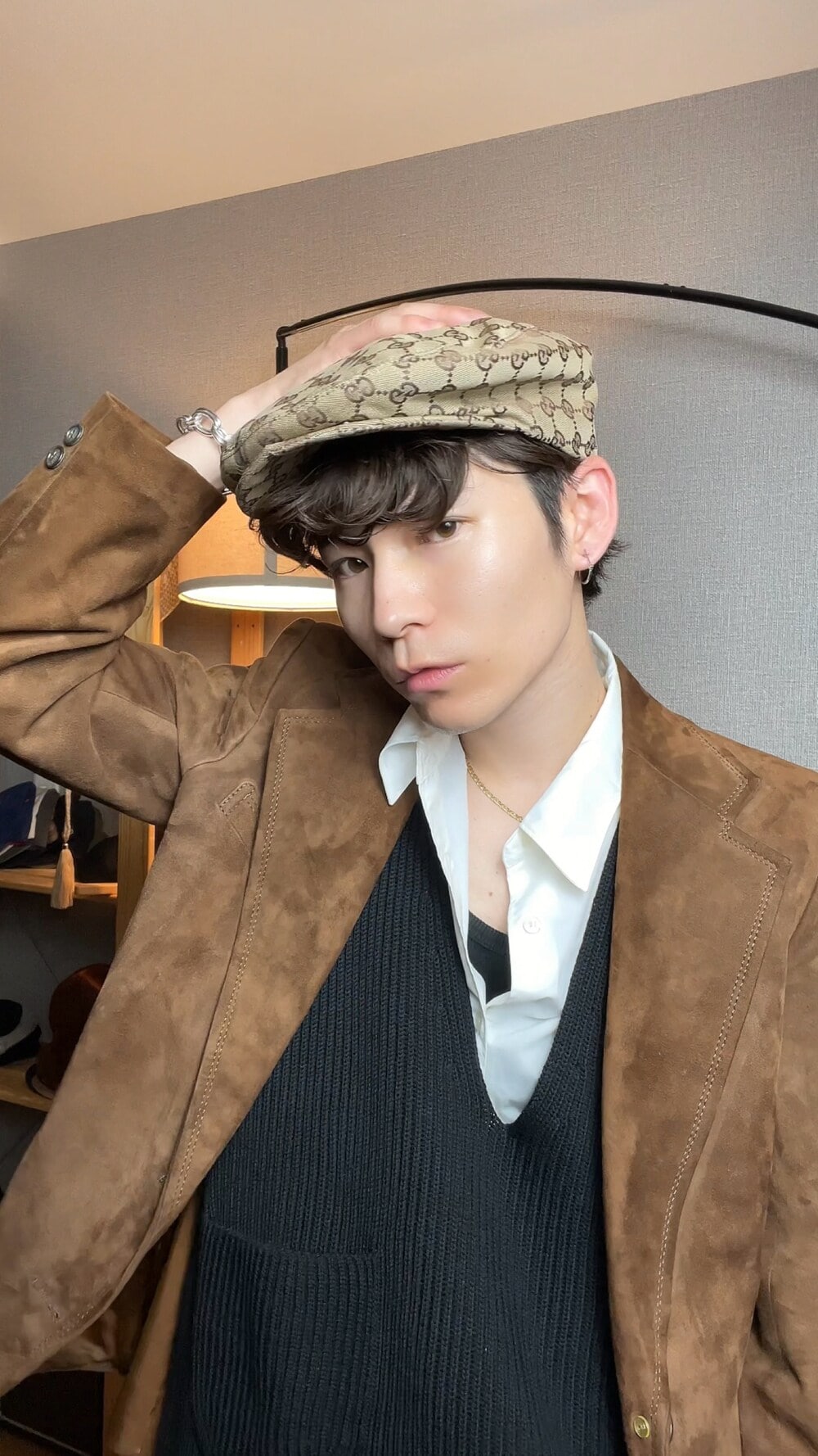 GUCCIのハンチング/ベレー帽を使った人気ファッション