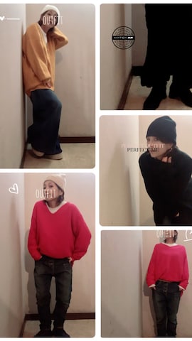 「アイテム（イヤーカフ）」を使った、miya さん（レディース・156cm）の秋コーディネート