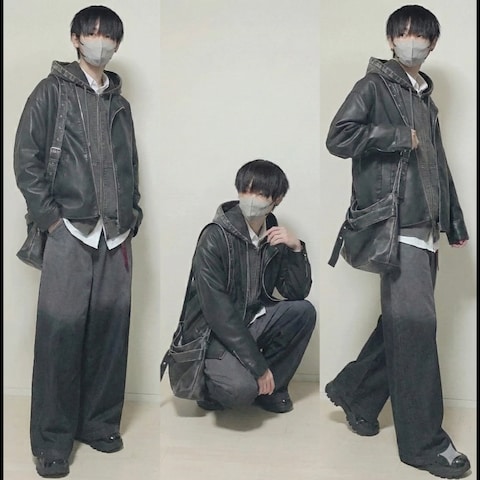 ライダースジャケットを使ったtaku3418さんのファッション動画