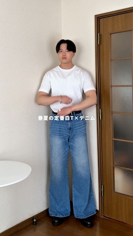「アイテム（テーラードジャケット）」を使った、Asuさん（メンズ・178cm・10代）の春コーディネート