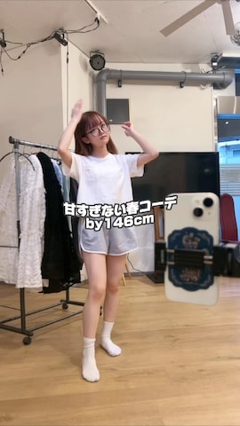 「アイテム（スウェット）」を使った、「nene」さん（レディース・146cm）の春コーディネート
