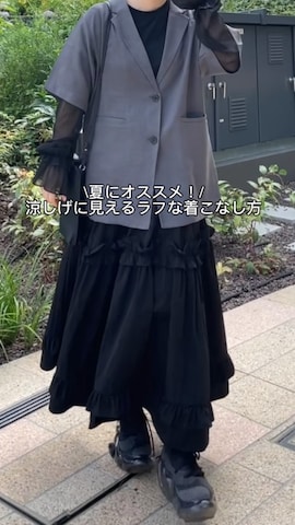 tiptopのテーラードジャケットを使ったMIHOさんのファッション動画