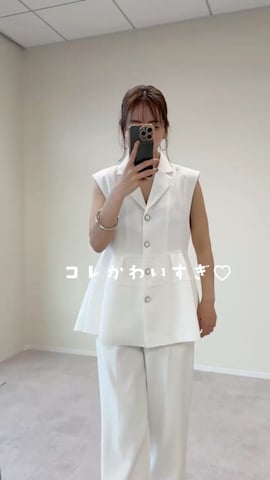 「アイテム（ダウンベスト）」を使った、yukikoさん（レディース・161cm）の夏コーディネート
