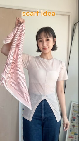 バンダナ/スカーフを使ったsayaさんのファッション動画