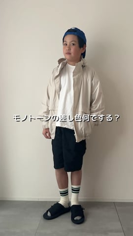 「アイテム（ベスト）」を使った、KISA / SANAさん（キッズ・145cm）の春コーディネート