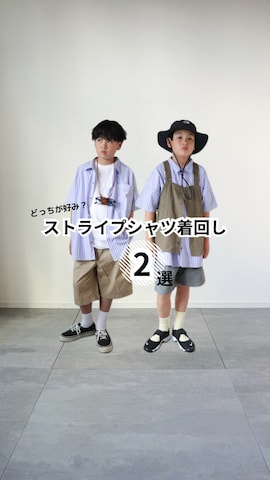 UNIQLOのTシャツ/カットソーを使ったKISA / SANAさんのファッション動画-ストライプシャツ着回し2選！
