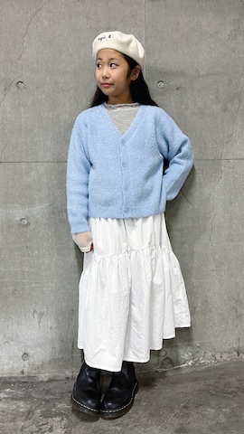 「アイテム（ハンチング/ベレー帽）」を使った、nikoさん（キッズ・140cm）の冬コーディネート