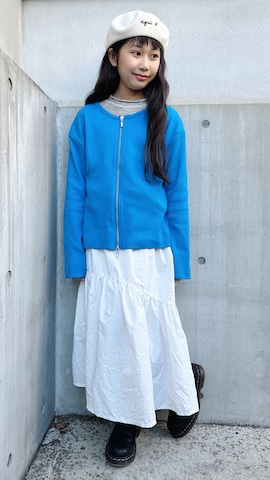 「アイテム（ハンチング/ベレー帽）」を使った、nikoさん（キッズ・140cm）の冬コーディネート