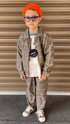 「アイテム（コインケース）」を使った、＊SK.HRR＊さん（キッズ・120cm）の秋コーディネート