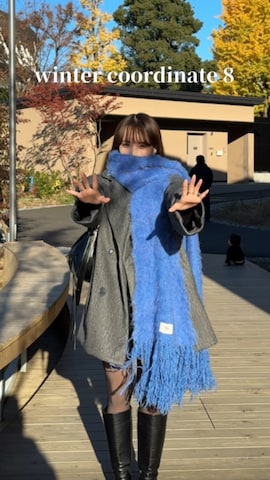 「アイテム（ステンカラーコート）」を使った、Harukaさん（レディース・158cm）の冬コーディネート
