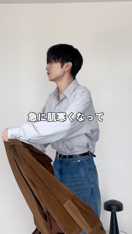 「アイテム（スウェットパンツ）」を使った、るいさん（メンズ・179cm）の秋コーディネート