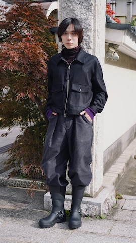 「アイテム（アームカバー）」を使った、Kazuhiro Hamadaさん（メンズ・175cm）の秋コーディネート