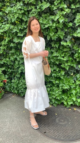 「CORNERS by KR（コーナーズバイケーアール）のCORNERS by KR　バスケットかごバッグ（かごバッグ）」を使った、あかねさん（レディース・164cm）の春コーディネート