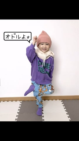 「アイテム（ネックウォーマー/スヌード）」を使った、Genさん（キッズ・100cm）の冬コーディネート