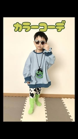 「アイテム（バッグ）」を使った、Genさん（キッズ・100cm）の春コーディネート