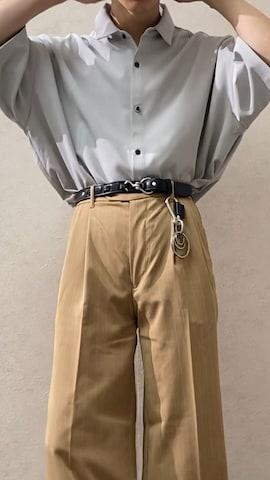 「アイテム（スラックス）」を使った、Takiさん（メンズ・169cm・20代）の夏コーディネート