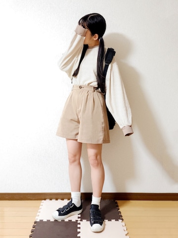 「アイテム（バックパック/リュック）」を使った、文さん（レディース・153cm）の春コーディネート