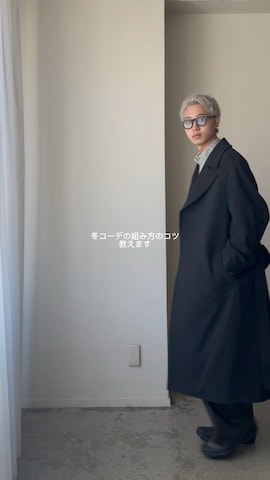 「アイテム（チェスターコート）」を使った、たき さん（メンズ・170cm・20代）の冬コーディネート