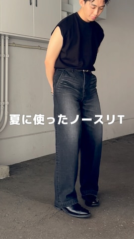 「ATON（エイトン）のアイテム（Tシャツ/カットソー）」を使った、ぜっきーさん（メンズ・165cm）の秋コーディネート