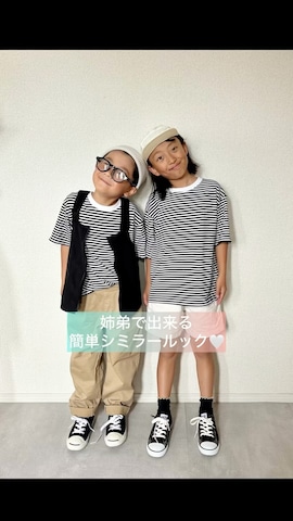 「アイテム（サロペット/オーバーオール）」を使った、m & s & nさん（キッズ・122cm）の夏コーディネート