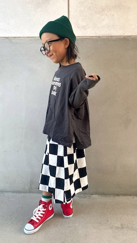 「アイテム（スカート）」を使った、m & s & nさん（キッズ・110cm）の秋コーディネート