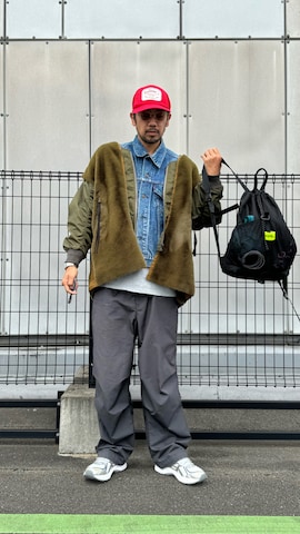 「アイテム（ノーカラージャケット）」を使った、sjさん（メンズ・182cm）の秋コーディネート