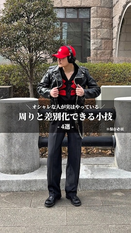 「アイテム（スラックス）」を使った、Takeru.さん（メンズ・180cm）の秋コーディネート