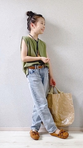 「アイテム（ブレスレット）」を使った、uranさん（キッズ・124cm）の夏コーディネート