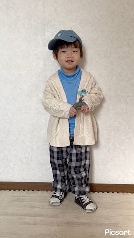 「アイテム（ブローチ/コサージュ）」を使った、lenlen23さん（キッズ・90cm）の春コーディネート