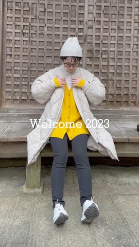 「CORNERS（コーナーズ）のアイテム（ダウンジャケット/コート）」を使った、IMOKOさん（レディース・170cm）の冬コーディネート