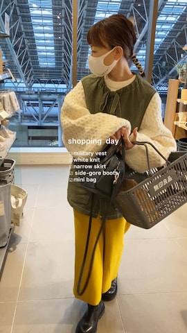 「FREAK'S STORE（フリークスストア）のアイテム（ベスト）」を使った、SIZUさん（レディース・156cm）の冬コーディネート